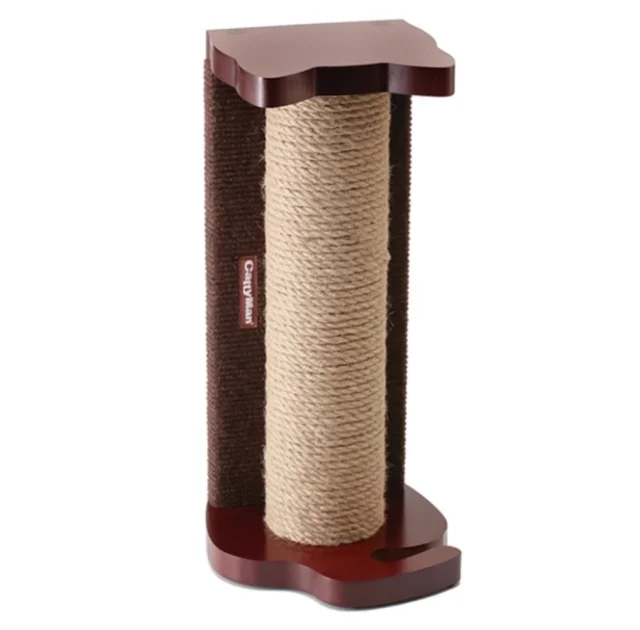 Когтеточка CattyMan Scratching Rolling Post столбик с каркасом, для кошек, коричнево-бежевый