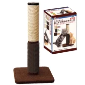 Когтеточка CattyMan Scratcher Massage Poll столбик с массажной щеткой, для кошек, коричнево-бежевый