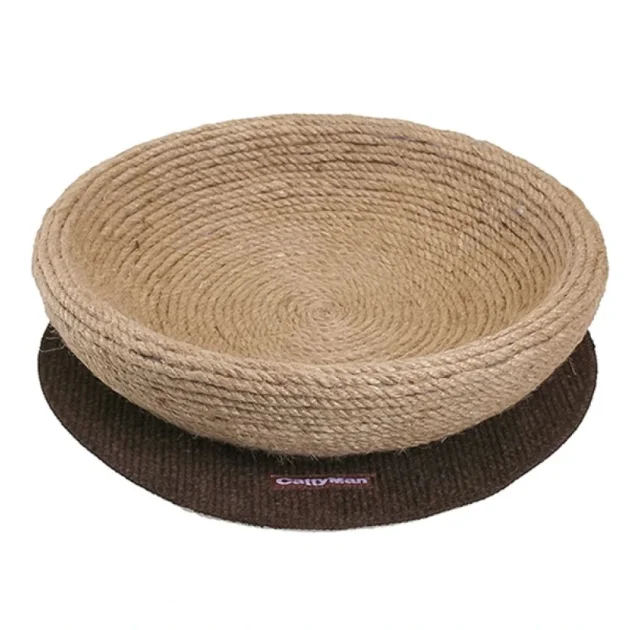 Лежак-когтеточка CattyMan Scratcher Jute Bed спальное место, для кошек, коричнево-бежевый