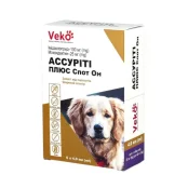 Краплі Veko Ассуріті Плюс Спот Он проти паразитів для собак вагою 25-40 кг, 3×4.0 мл, ціна за 3 піпетки