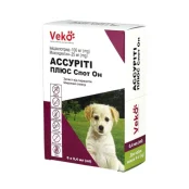 Краплі Veko Ассуріті Плюс Спот Он проти паразитів для собак вагою до 4 кг, 3×0.4 мл, ціна за 3 піпетки