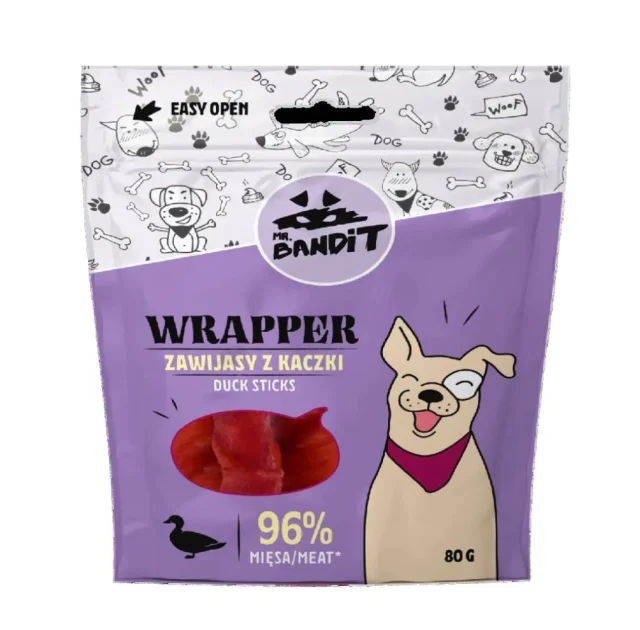 Ласощі Mr. Bandit палички для собак, обгорнуті качкою, жувальні, 80 г