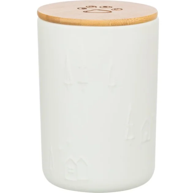 Банка Trixie Christmas, для хранения лакомств, керамика, белый, 13×19 см