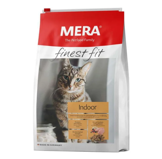 Сухий корм Mera Finest Fit Indoor для котів, які утримуються у приміщенні, із свіжим м’ясом птиці та лісовими ягодами, 1.5 кг