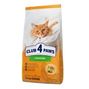 Сухой корм Club 4 Paws Adult Cats 7+ для взрослых кошек от 7 лет, с курицей, 14 кг