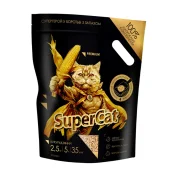 Наполнитель SuperCat Премиум для кошек, кукурузный, комкующийся, 2,5 кг
