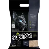 Наполнитель SuperCat Биобентонит для кошек, растительный, комкующийся, 2,5 кг