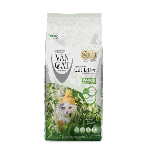 Бентонітовий наповнювач VanCat для туалету, великі гранули (0,6-4мм), 15 кг