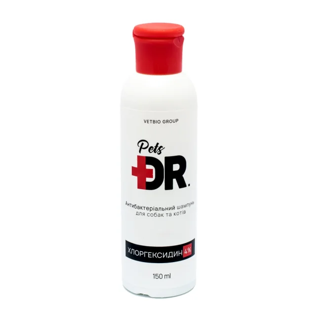 Антибактеріальний шампунь Dr.Pets Antibacterial з хлоргексидином, для собак і кішок, 150 мл