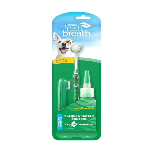 Набір Tropiclean Fresh Breath для догляду за ротовою порожниною, для собак дрібних і середніх порід, 59 мл