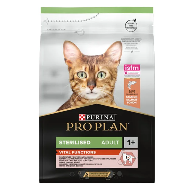 Сухий корм Purina Pro Plan Cat Sterilised Salmon для стерилізованих котів, з лососем, 3 кг