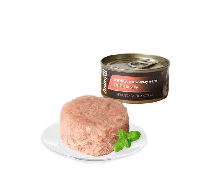 Консервы AnimAll для собак, утка в нежном желе, 85 г