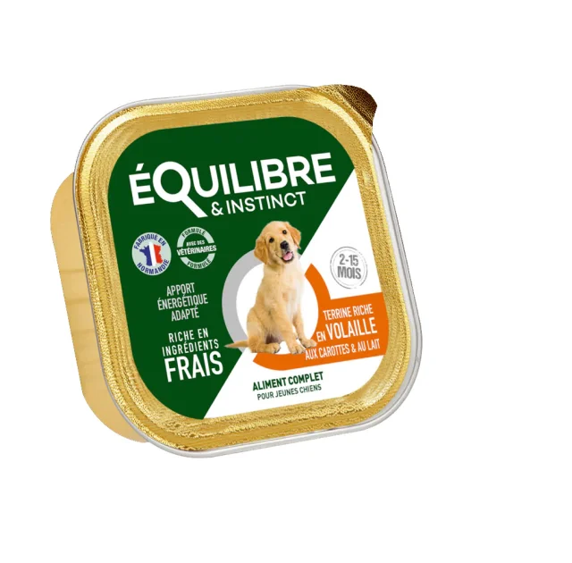 Консерви Equilibre&Instinct для цуценят, паштет з птицею, морквою і молоком, 150 г