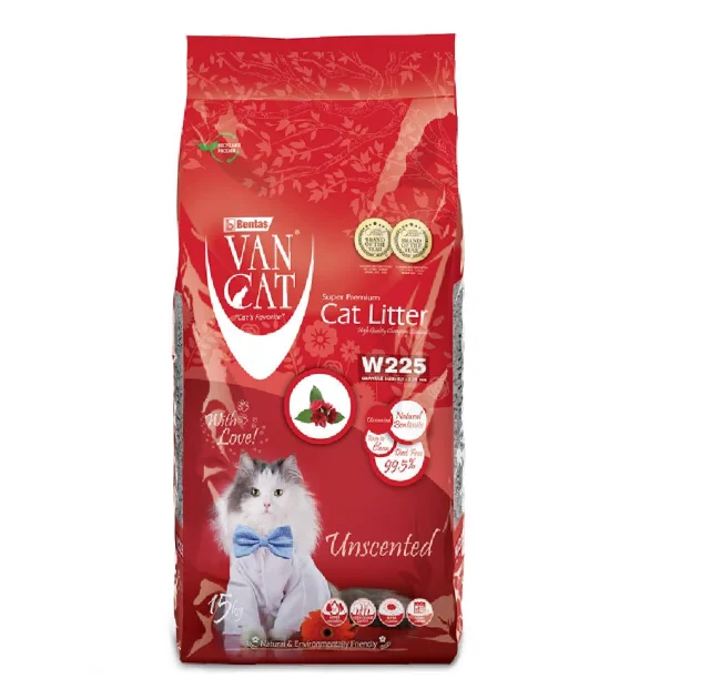 Бентонітовий наповнювач VanCat Unscented для туалету, 15 кг