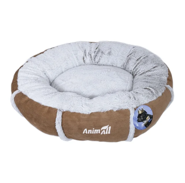 Лежак Animall Mary Velvet для собак и кошек, размер M, 66×66×15 см , брауни