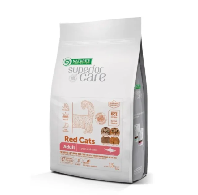 Сухий корм Natures Protection Superior Care для кішок з рудим та коричневим забарвленням шерсті, оселедець, 1.5 кг