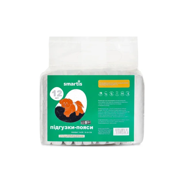 Подгузники Smartis для собак(псов), размер S, 12 шт