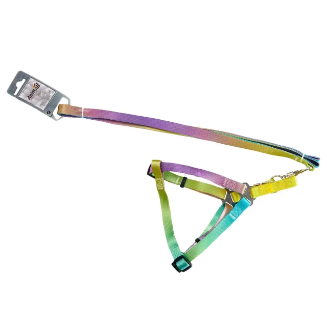 Комплект шлея с поводком AnimAll для маленьких собак и всех пород кошек, пантон 2,  15/30-40/180 см