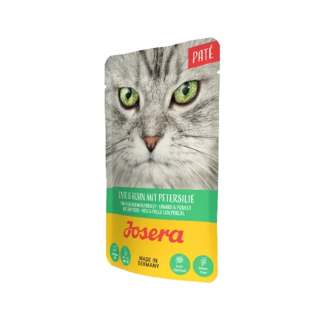 Влажный корм Josera Pate Ente und Huhn mit Petersilie для взрослых кошек, паштет с уткой, курицей и петрушкой, 85 г