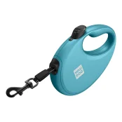 Повідець-рулетка Waudog R-leash для собак з контейнером для пакетів, світловідбивна стрічка, L, до 40 кг, 5 м, блакитний