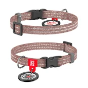 Нашийник Waudog Re-cotton з QR паспортом, для кішок і маленьких собак, бавовна, XS, 10 мм/2 м, коричневий