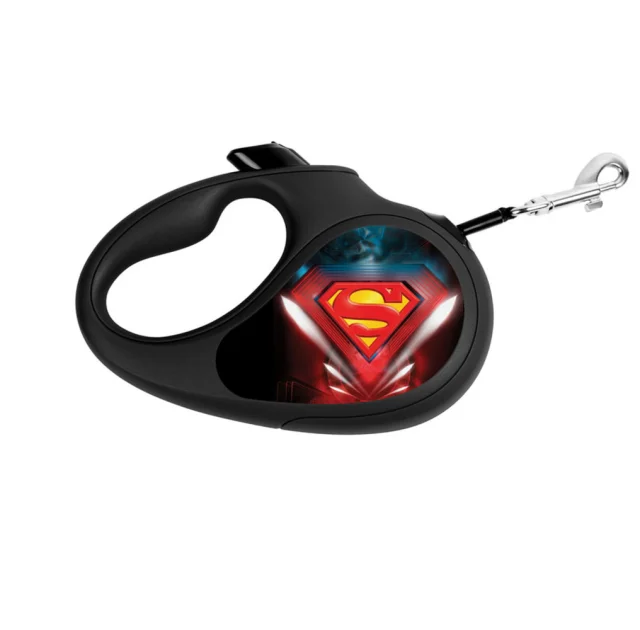 Повідець-рулетка для собак Waudog R-leash, малюнок "Супермен Лого", S, 15 кг, 5 м, світловідбиваюча стрічка