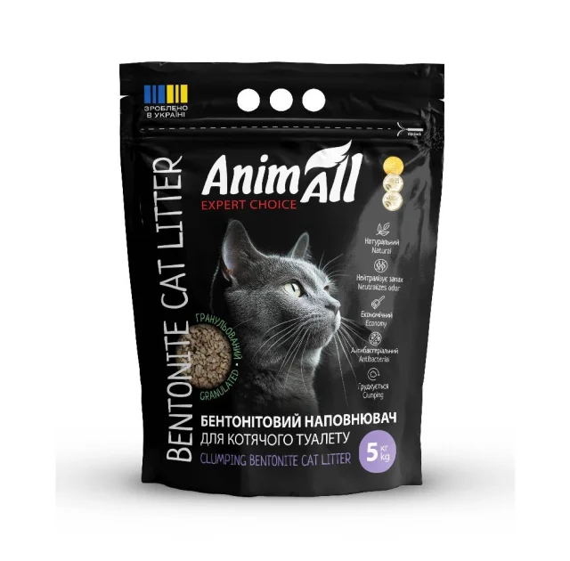 Бентонитовый наполнитель AnimAll гранулеванный , для кошек, 5 кг