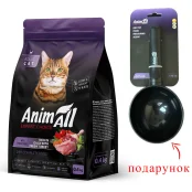 Сухий корм AnimAll для дорослих котів, зі свіжою індичкою та качкою, 400 г