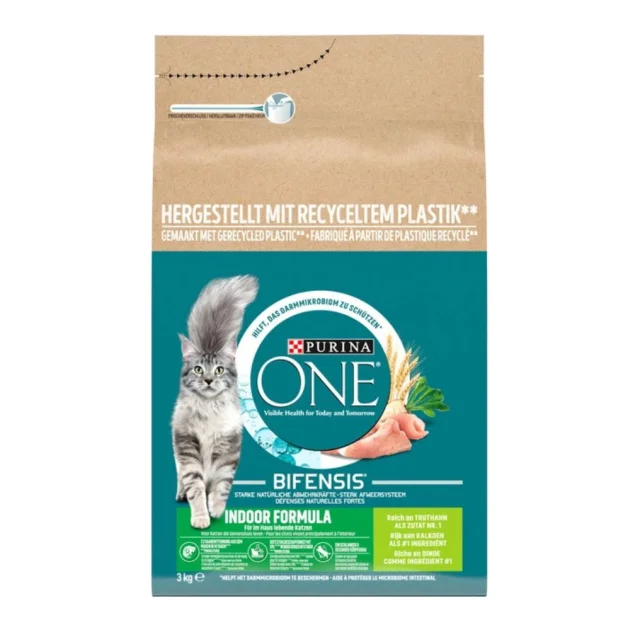 Сухий корм Purina One Indoor для дорослих котів, що живуть у приміщенні, з індичкою, 3 кг