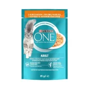 Влажный корм Purina One Adult для кошек, с курицей и зеленой фасолью в соусе, 85 г
