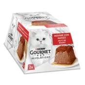 Влажный корм Purina Gourmet Revelations для взрослых кошек, с говядиной и подливкой, мусс, 2 × 57 г