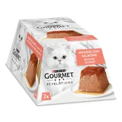 Влажный корм Purina Gourmet Revelations для взрослых кошек, с лососем и подливкой, мусс, 2 × 57 г