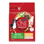 Сухий корм Purina One Medium & Maxi Active для актитвних собак середніх і великих порід, з куркою та рисом, 2.5 кг
