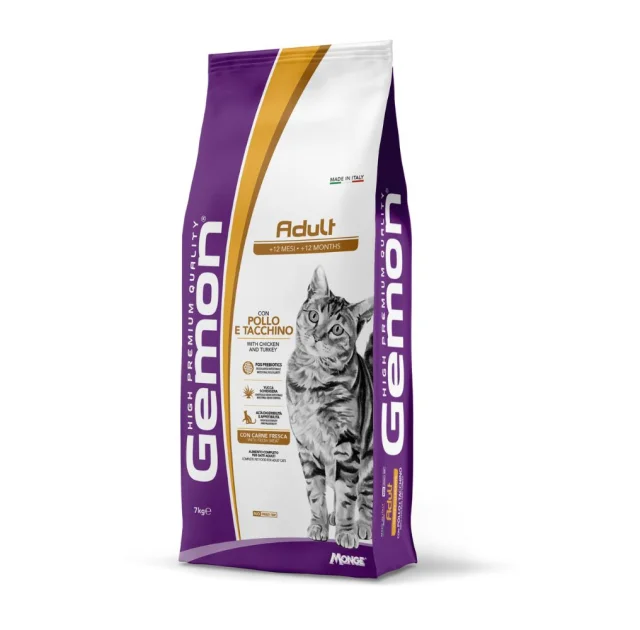 Сухой корм Gemon Cat Adult Complete для кошек, курица с индейкой, 7 кг
