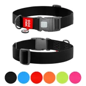 Ошейник WAUDOG Waterproof для собак, водостойкий, с QR адресником, пластиковый фастекс, черный, XXL, 4 см, 46–70 см
