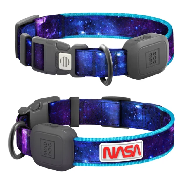 Ошейник WAUDOG LED для собак, с подсветкой, NASA21, Type-C, S-M, 2.5 см, 31–45 см