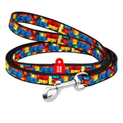 Повідeць WAUDOG Nylon для котів та дрібних порід собак, малюнок "Блоки", XS, 1 см, 1.22 м