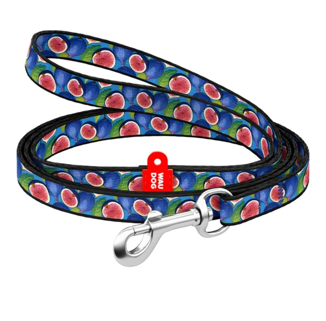 Поводок WAUDOG Nylon для кошек и мелких пород собак, рисунок "Инжир", XS, 1 см, 1.22 м