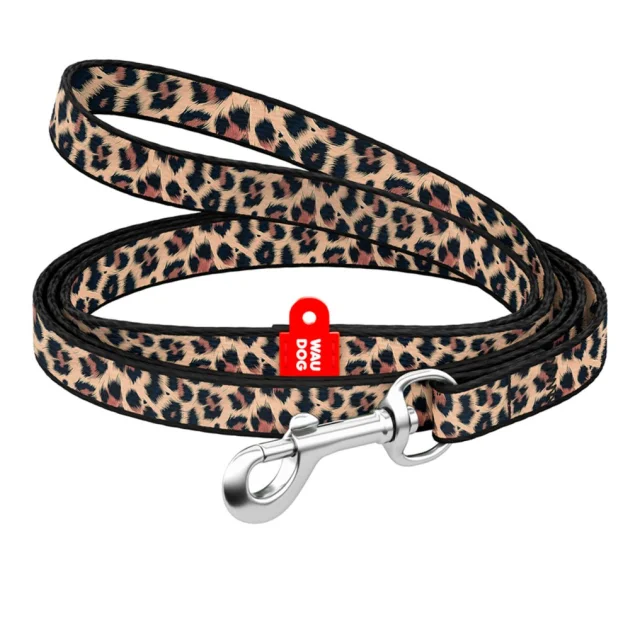 Поводок WAUDOG Nylon для кошек и мелких пород собак, рисунок "Леопард", XS, 1 см, 1.22 м