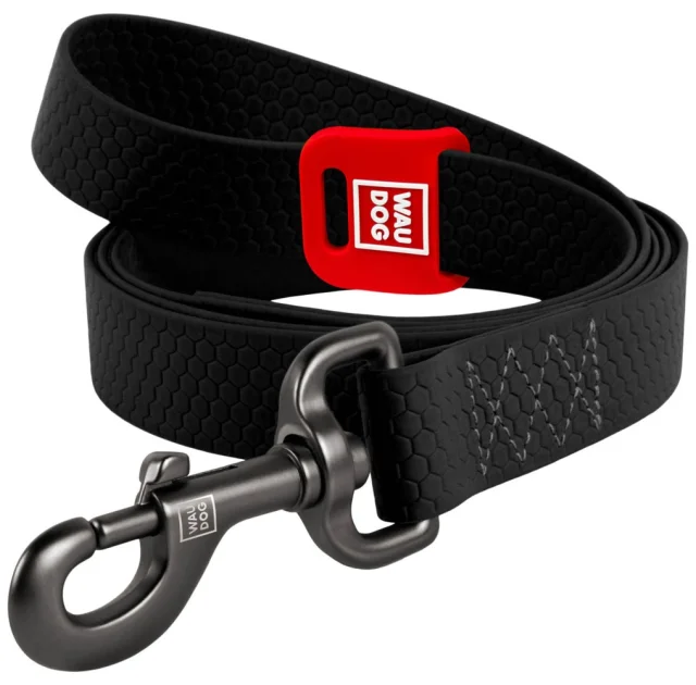 Повідeць WAUDOG Waterproof для собак, водостійкий, чорний, M, 2 см, 5 м