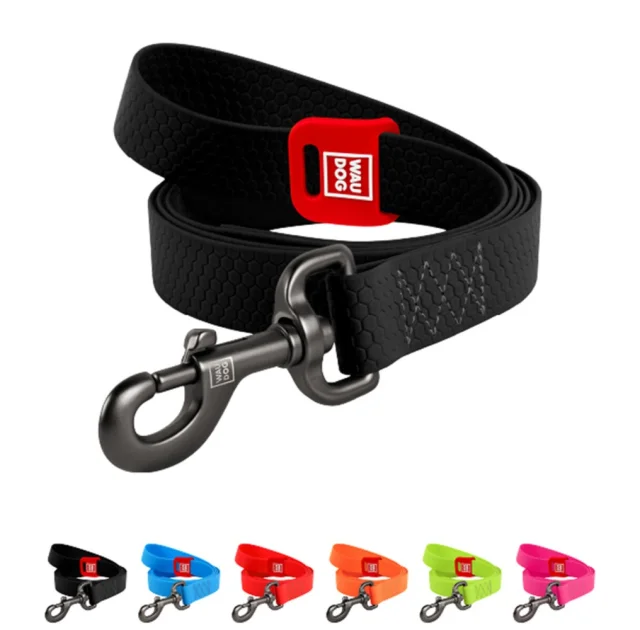Поводок WAUDOG Waterproof для собак, водостойкий, черный, S, 1.5 см, 1.83 м