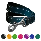 Поводок WAUDOG Nylon Mono для собак, светоотражающий, черный, L-XXL, 2.5 см, 1.22 м