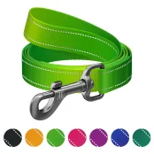 Поводок WAUDOG Nylon Mono для собак, светоотражающий, салатовый, L-XXL, 2.5 см, 3 м
