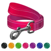 Поводок WAUDOG Nylon Mono для собак, светоотражающий, розовый, S, 1.5 см, 2 м