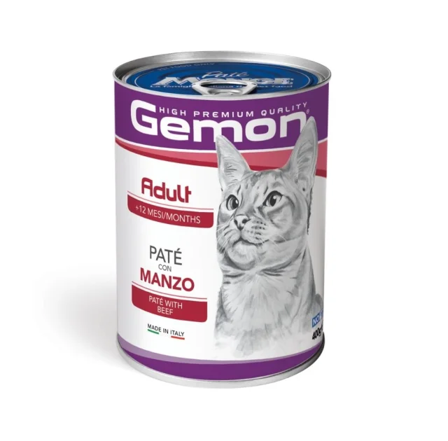 Влажный корм Gemon Cat Wet Adult для взрослых кошек, говядина, 400 г