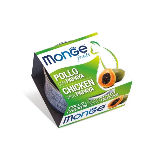 Вологий корм Monge Cat Wet Adult для дорослих котів, курка та папая, 80 г