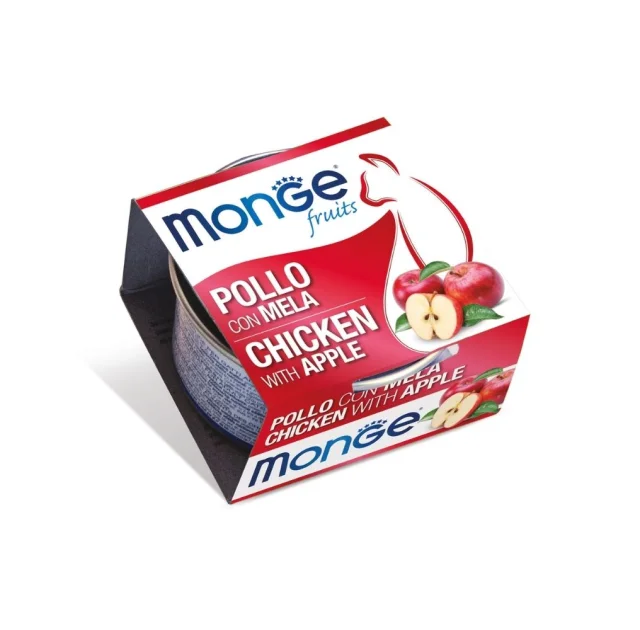 Вологий корм Monge Cat Wet Adult для дорослих котів, курка з яблуком, 80 г