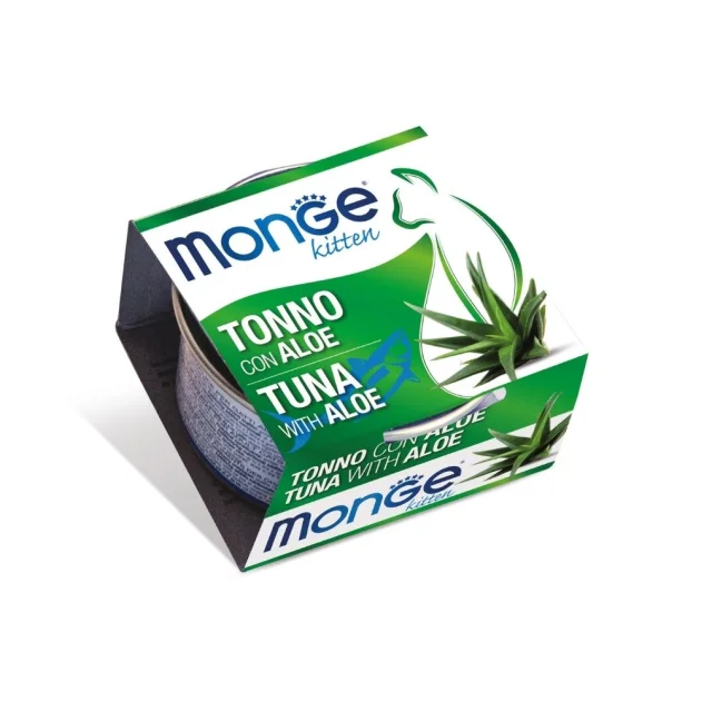 Влажный корм Monge Cat Wet Kitten для котят, тунец с алоэ, 80 г