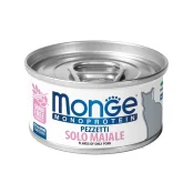 Влажный корм Monge Cat Wet Monoprotein для взрослых кошек, мясные хлопья, свинина, 80 г
