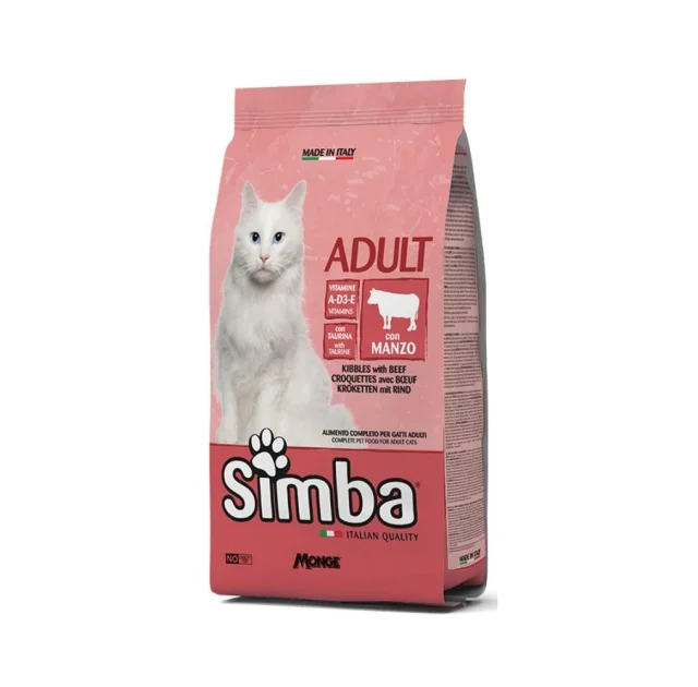 Сухой корм Monge Simba Cat для взрослых кошек, говядина, 400 г